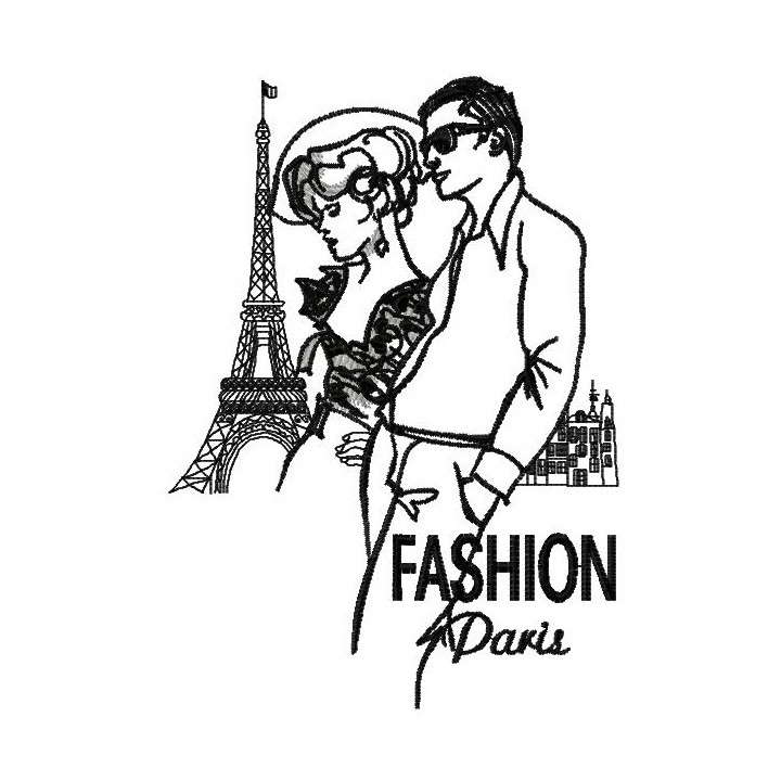 French fashion 2  embroidery design - Embroidery Design