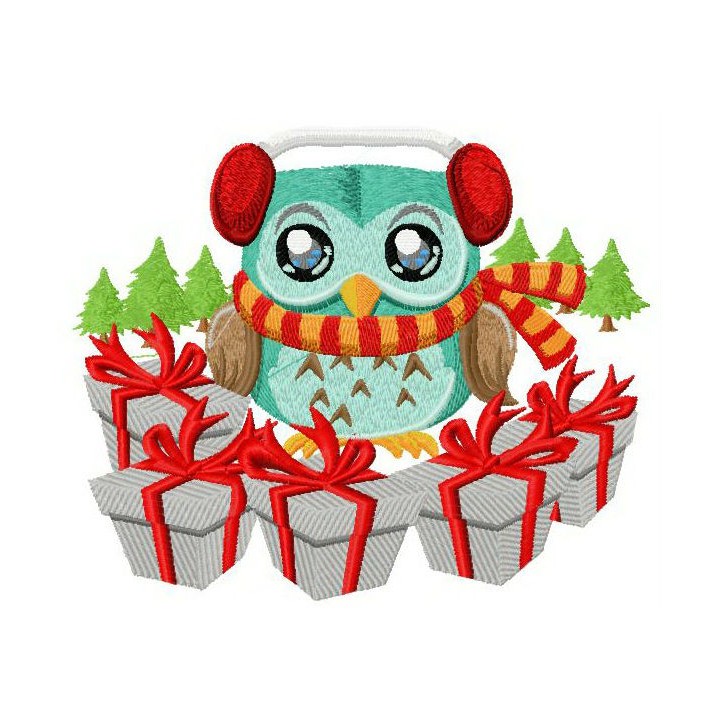 Presents for forest friends embroidery design - Embroidery Design