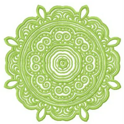 Preview of Lace Doily 10 embroidery design featuring intricate snowflake patterns for creative stitching projects.