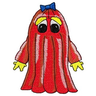 Sad dress-monster embroidery design - Embroidery Design