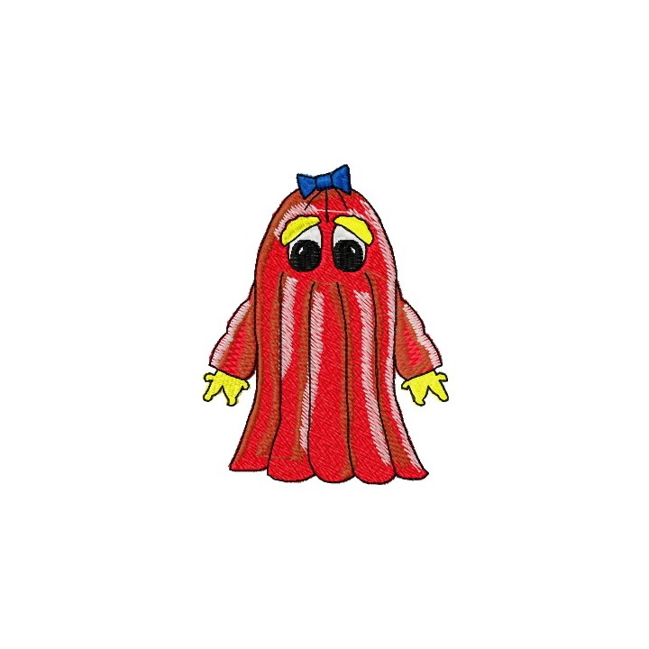 Sad dress-monster embroidery design - Embroidery Design