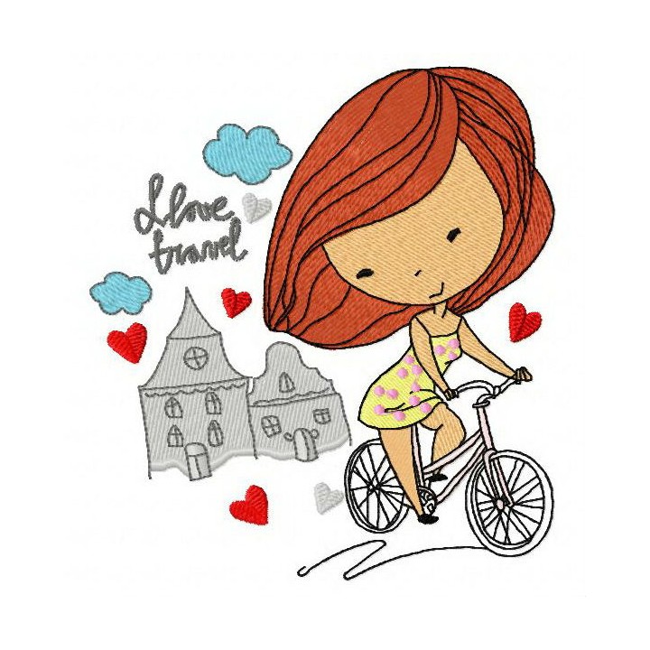 I love travel 2 embroidery design - Embroidery Design