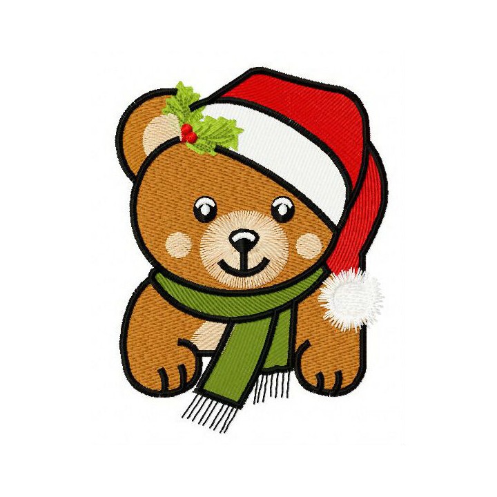 Christmas teddy bear 7 embroidery design - Embroidery Design