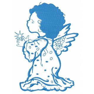 Angel with star 3 embroidery design - Embroidery Design