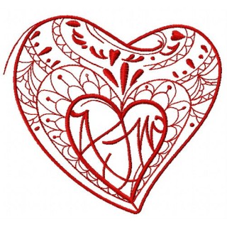 Fancy heart 3 embroidery design - Embroidery Design