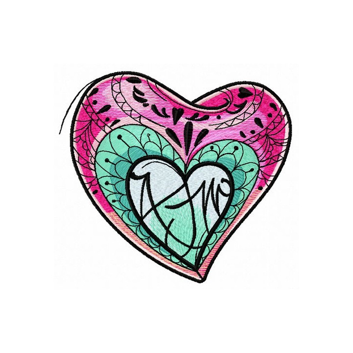 Fancy heart 2 embroidery design - Embroidery Design