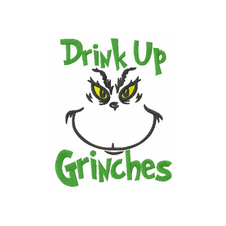Drink up Grinches embroidery design - Embroidery Design