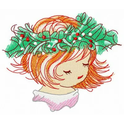 Preview of the Windy Dreams embroidery design featuring a serene angel motif for creative stitching projects.