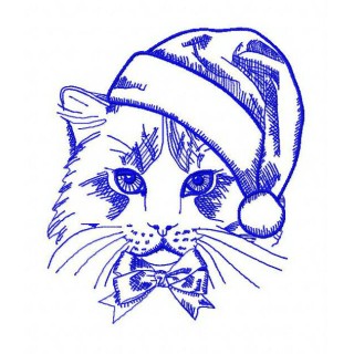 Christmas cat 3 embroidery design - Embroidery Design