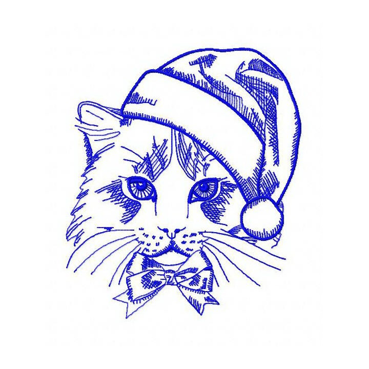 Christmas cat 3 embroidery design - Embroidery Design
