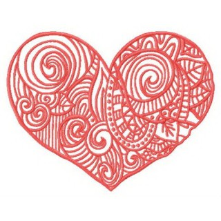 Patchwork heart embroidery design - Embroidery Design