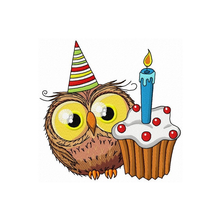 Owl's first birthday 2 embroidery design - Embroidery Design