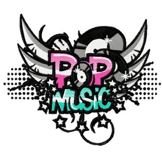 Pop music embroidery design - Embroidery Design