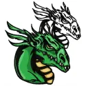 Dragon's shadow embroidery design featuring a mystical dragon silhouette, perfect for stitching on apparel and home decor.