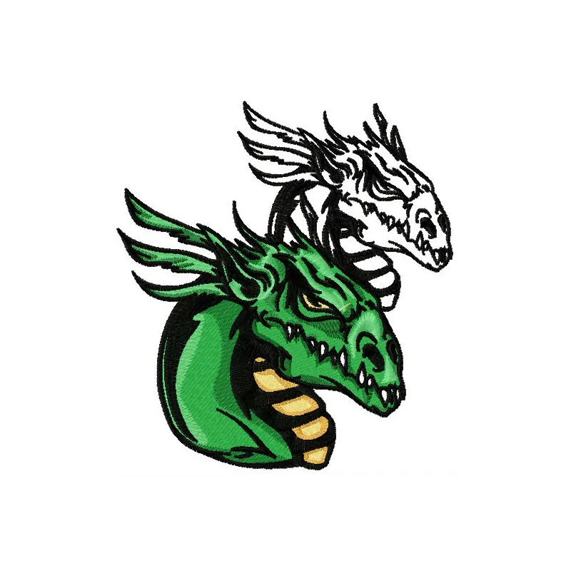 Dragon's shadow embroidery design featuring a mystical dragon silhouette, perfect for stitching on apparel and home decor.