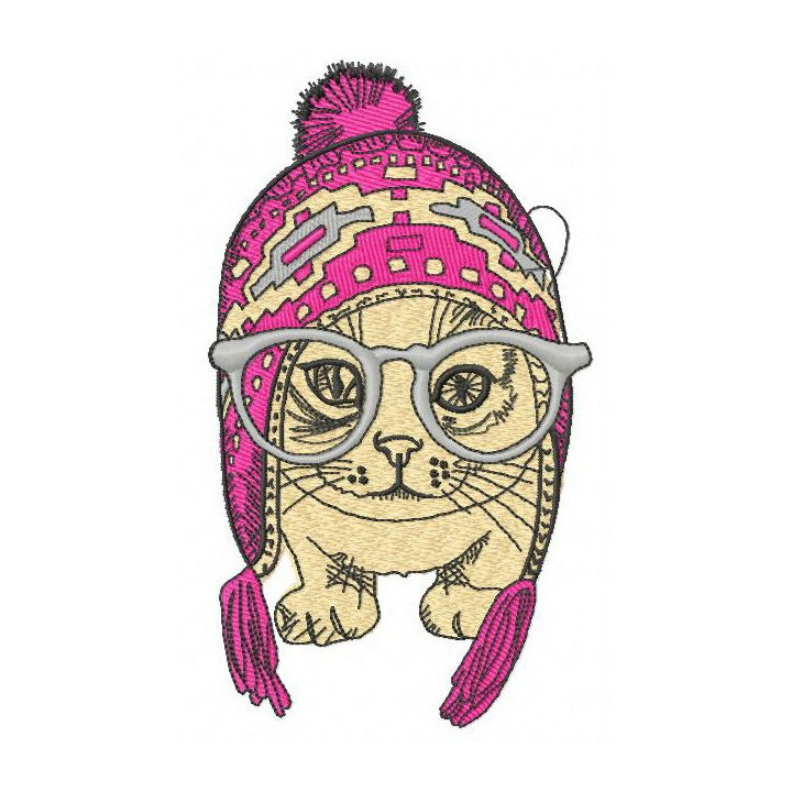 Fashion cat 2 embroidery design - Embroidery Design