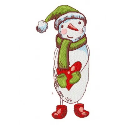 Sad snowman embroidery design showcasing a whimsical winter motif for festive stitching projects.