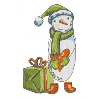 Sad snowman embroidery design - Embroidery Design