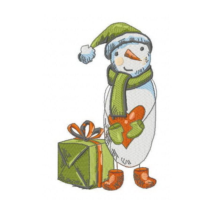 Sad snowman embroidery design - Embroidery Design