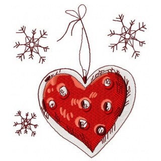 Heart Christmas toy embroidery design - Embroidery Design