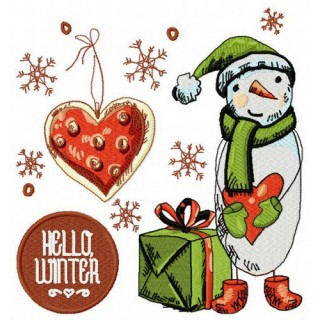 Hello winter 2 embroidery design - Embroidery Design