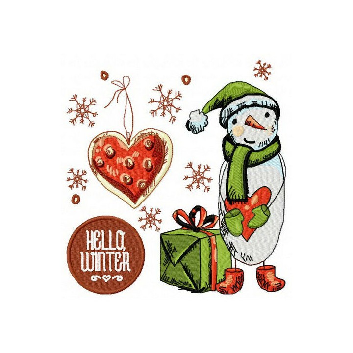 Hello winter 2 embroidery design - Embroidery Design
