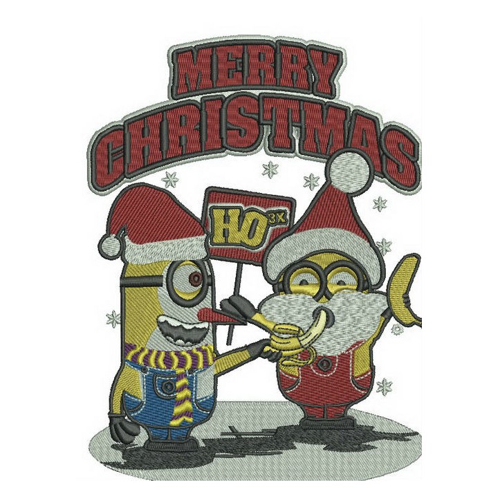 Merry Christmas HO 3x embroidery design - Embroidery Design