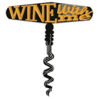 Wine with me embroidery design - Embroidery Design