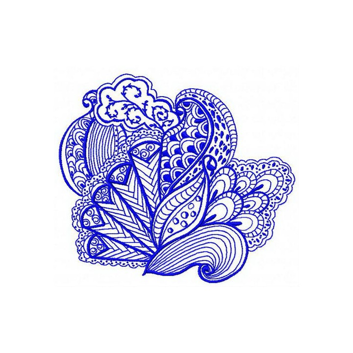 Blue decoration embroidery design - Embroidery Design