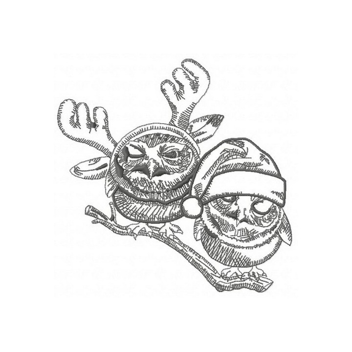 Jolly Owl-tide embroidery design - Embroidery Design
