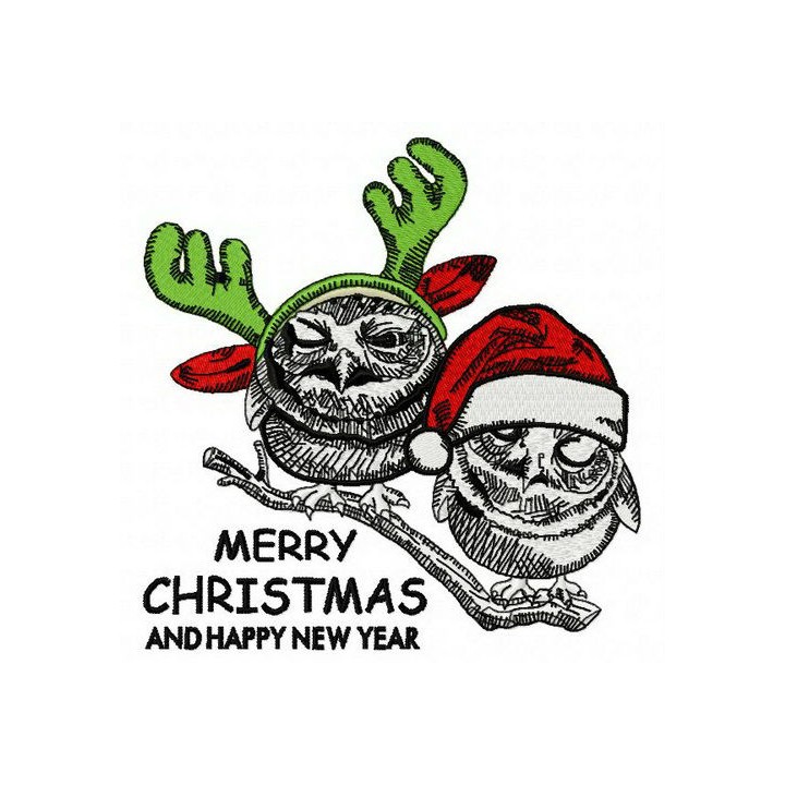 Owl-iday Cheer embroidery design - Embroidery Design