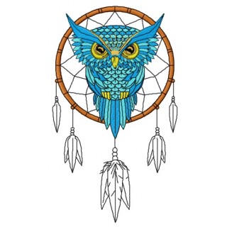 Owl dreamcatcher 3 embroidery design - Embroidery Design