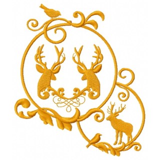 Christmas decoration with deer 2 embroidery design - Embroidery Design