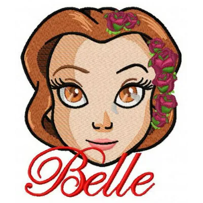 Preview of Fancy Belle 4 embroidery design featuring intricate motifs inspired by Beauty and the Beast.