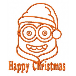 Happy Christmas Minion 3 embroidery design - Embroidery Design