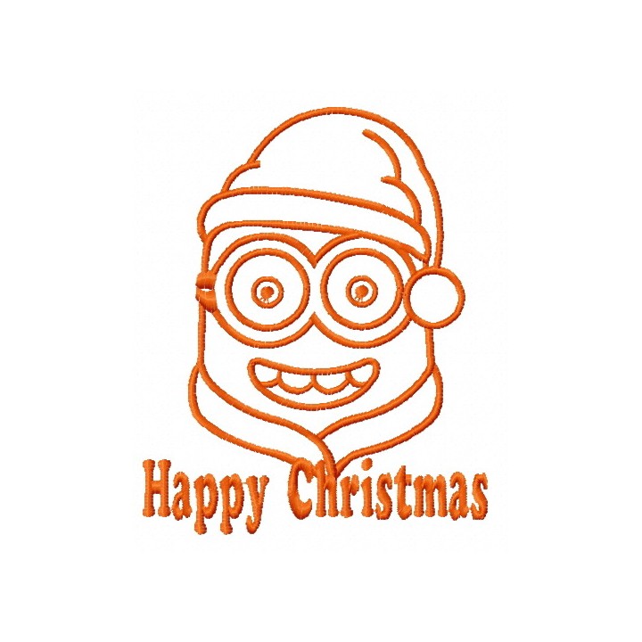 Happy Christmas Minion 3 embroidery design - Embroidery Design