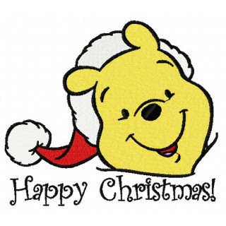 Winnie the Pooh in santa hat 3 embroidery design - Embroidery Design
