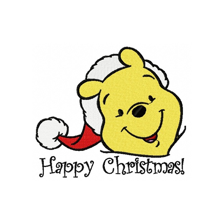 Winnie the Pooh in santa hat 3 embroidery design - Embroidery Design