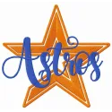 Houston Astros logo alternative embroidery design preview, showcasing intricate stitching patterns for caps and apparel.