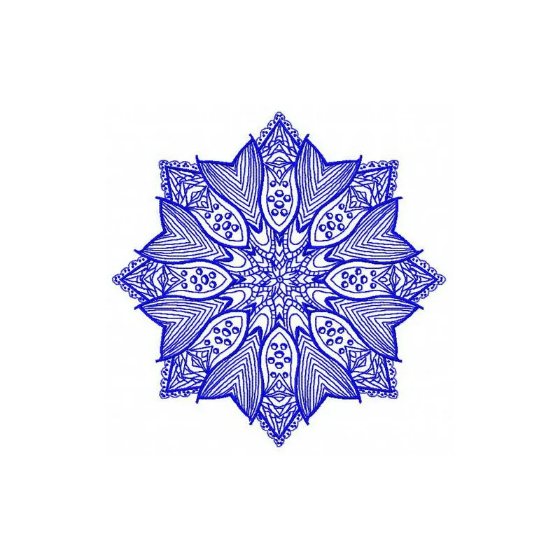 Preview of the Fish-tailed decoration 2 embroidery design showcasing intricate doily and snowflake patterns.