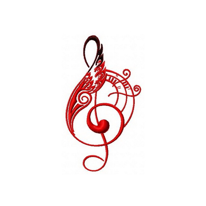 Treble clef 2 embroidery design - Embroidery Design