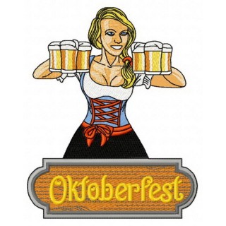 Beer girl 9 embroidery design - Embroidery Design