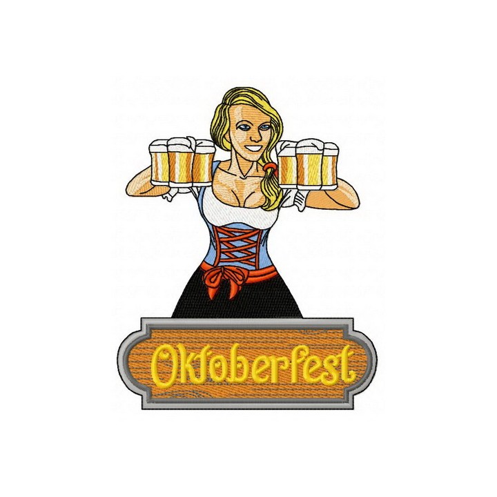 Beer girl 9 embroidery design - Embroidery Design