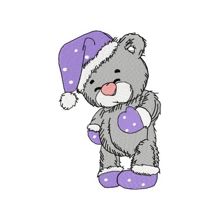 Sleepy bear 2 embroidery design - Embroidery Design
