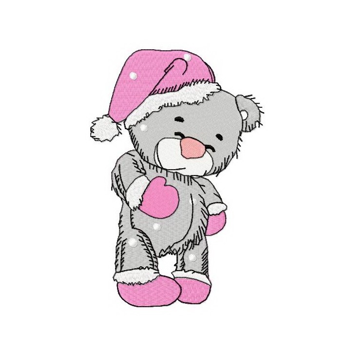 Sleepy bear embroidery design - Embroidery Design