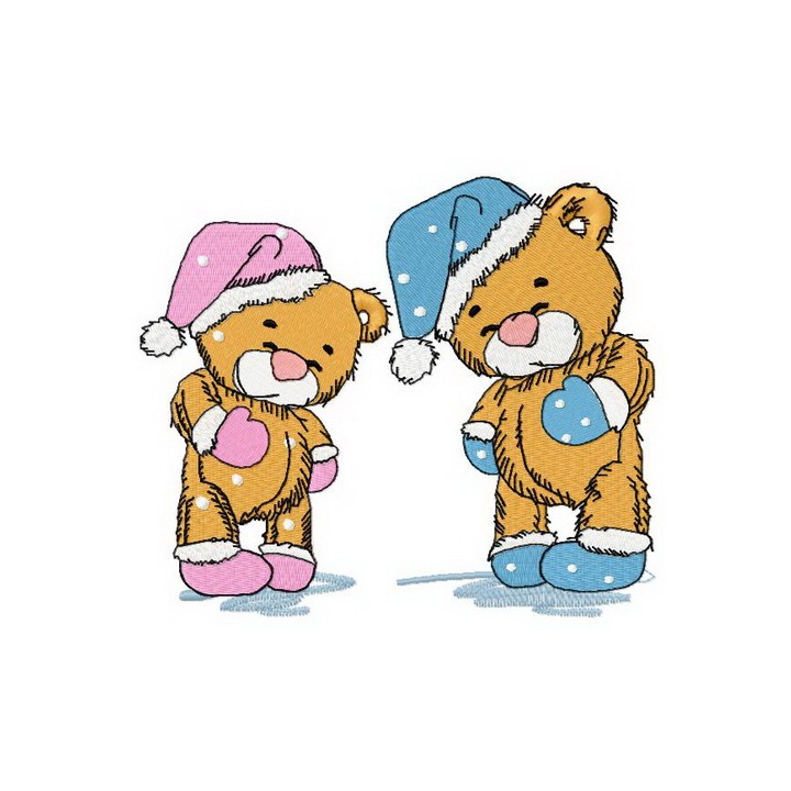 Sleepy bears 2 embroidery design - Embroidery Design