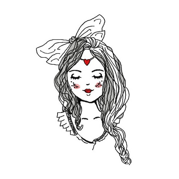 Cute girl 2 embroidery design - Embroidery Design