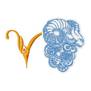 Zodiac sign Aries 4 embroidery design - Embroidery Design