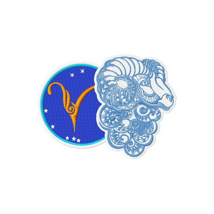 Zodiac sign Aries 3 embroidery design - Embroidery Design