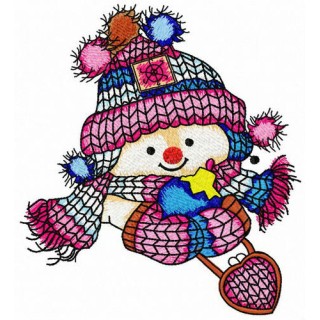 Snowman's date embroidery design - Embroidery Design